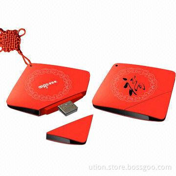 USB Flash Drive 2.0 with 1 to 32GB Memory Capacity, Plastic Design Free Logo and Packaging